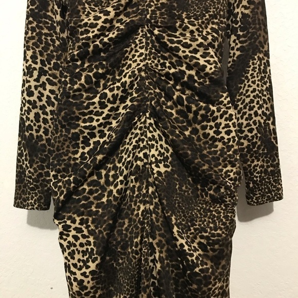 Philosophy Leopard Animal Print Draped Back Dress - Picture 3 of 8